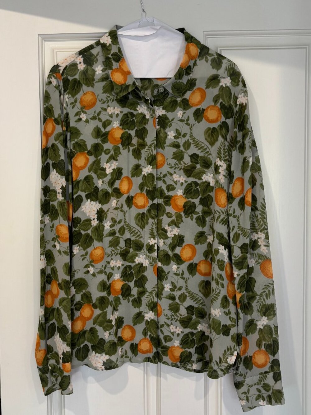 Reformation Violet Shirt Blouse in Orange Grove